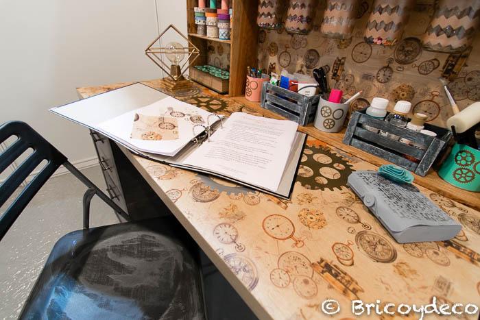 tablero de melamina decorado con decoupage