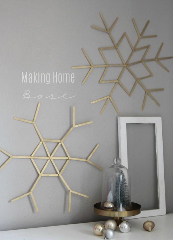 Copo de nieve hecho con palillos