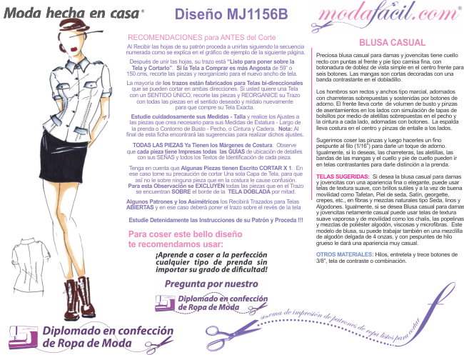 Haz clic para descargar el PDF con las Instrucciones de cosrte y costura de este bello diseño