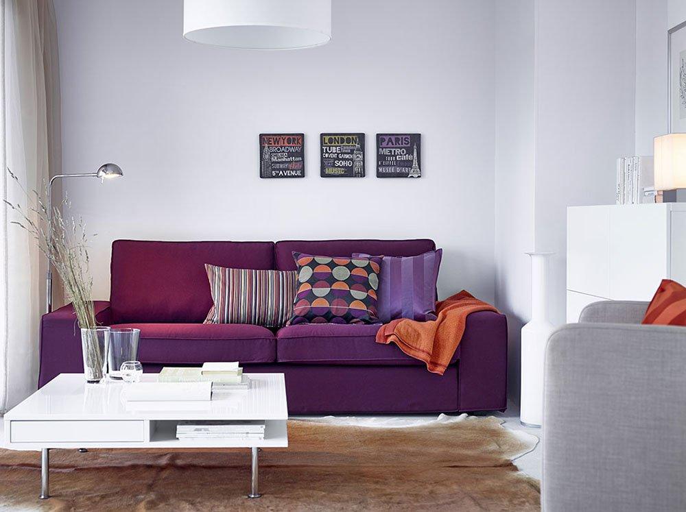 elegir el sofa morado ikea