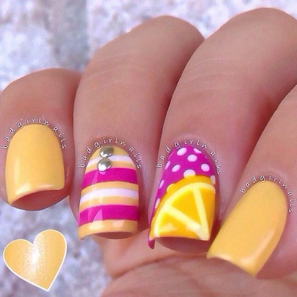 uñas amarillo limon