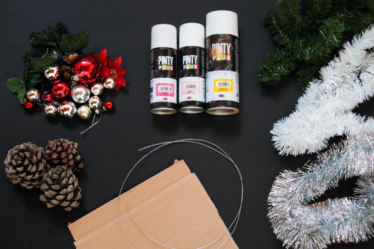 materiales corona navidad