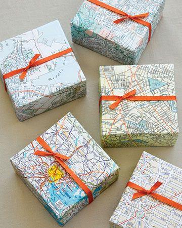 mapas para envolver regalos de Navidad