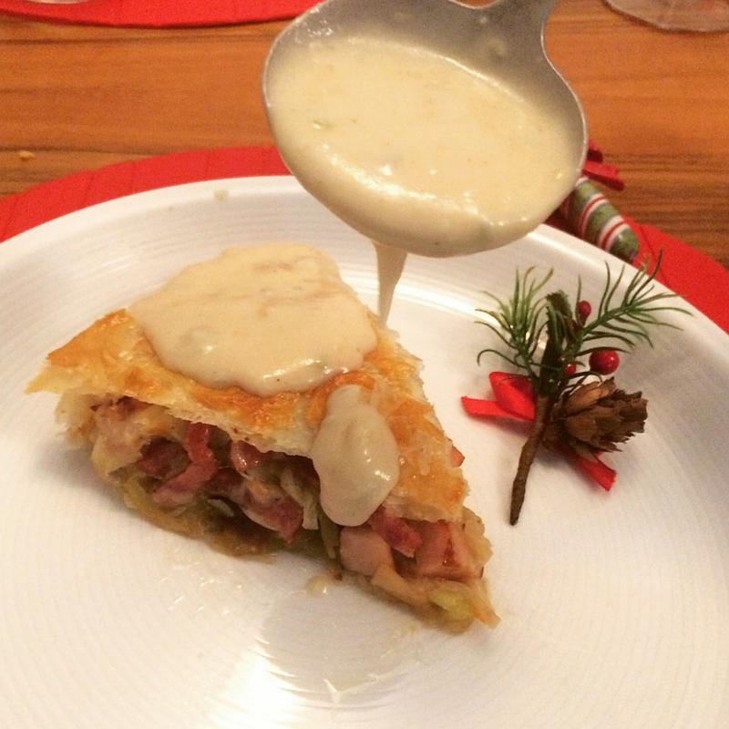 Salseando la tarta con la velouté de gorzonzola