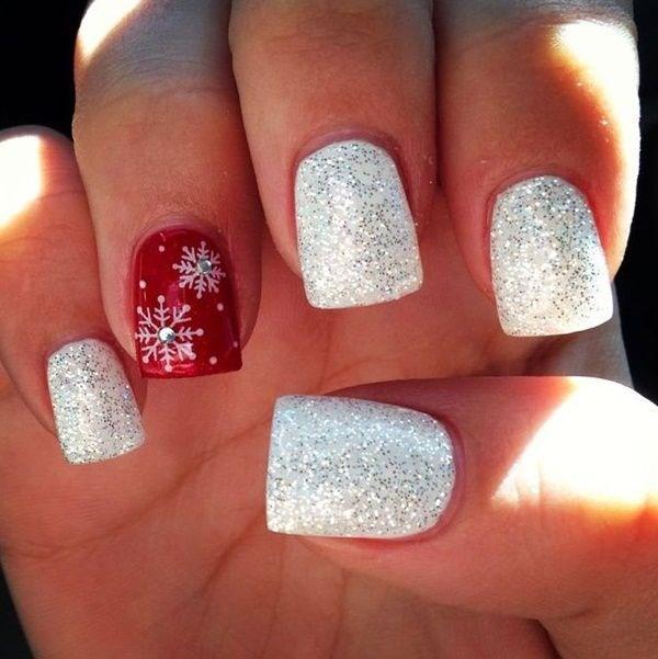uñas acrilicas cortas navideñas