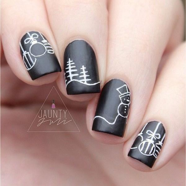 uñas con formas navideñas