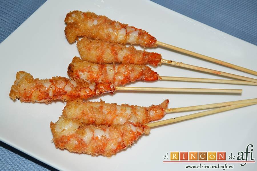 Gambones con camisa de coco, sugerencia de presentación