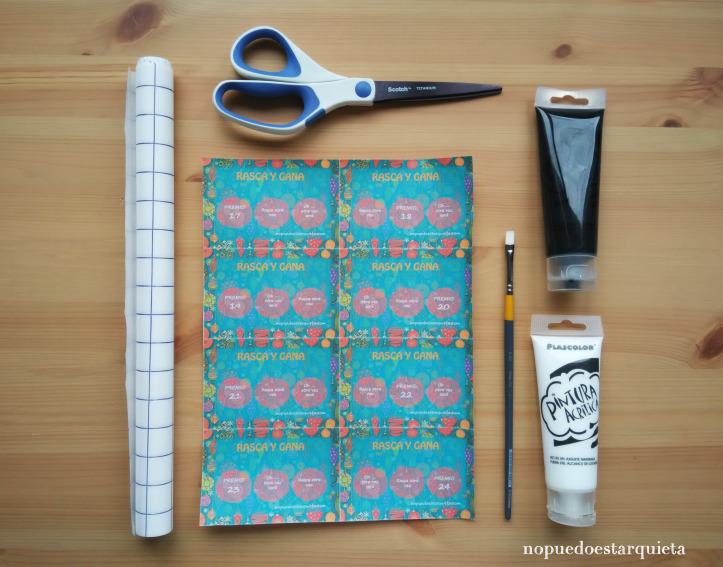 Rasca y gana casero para Navidad. Tarjetas rasca y gana con pintura acrílica.