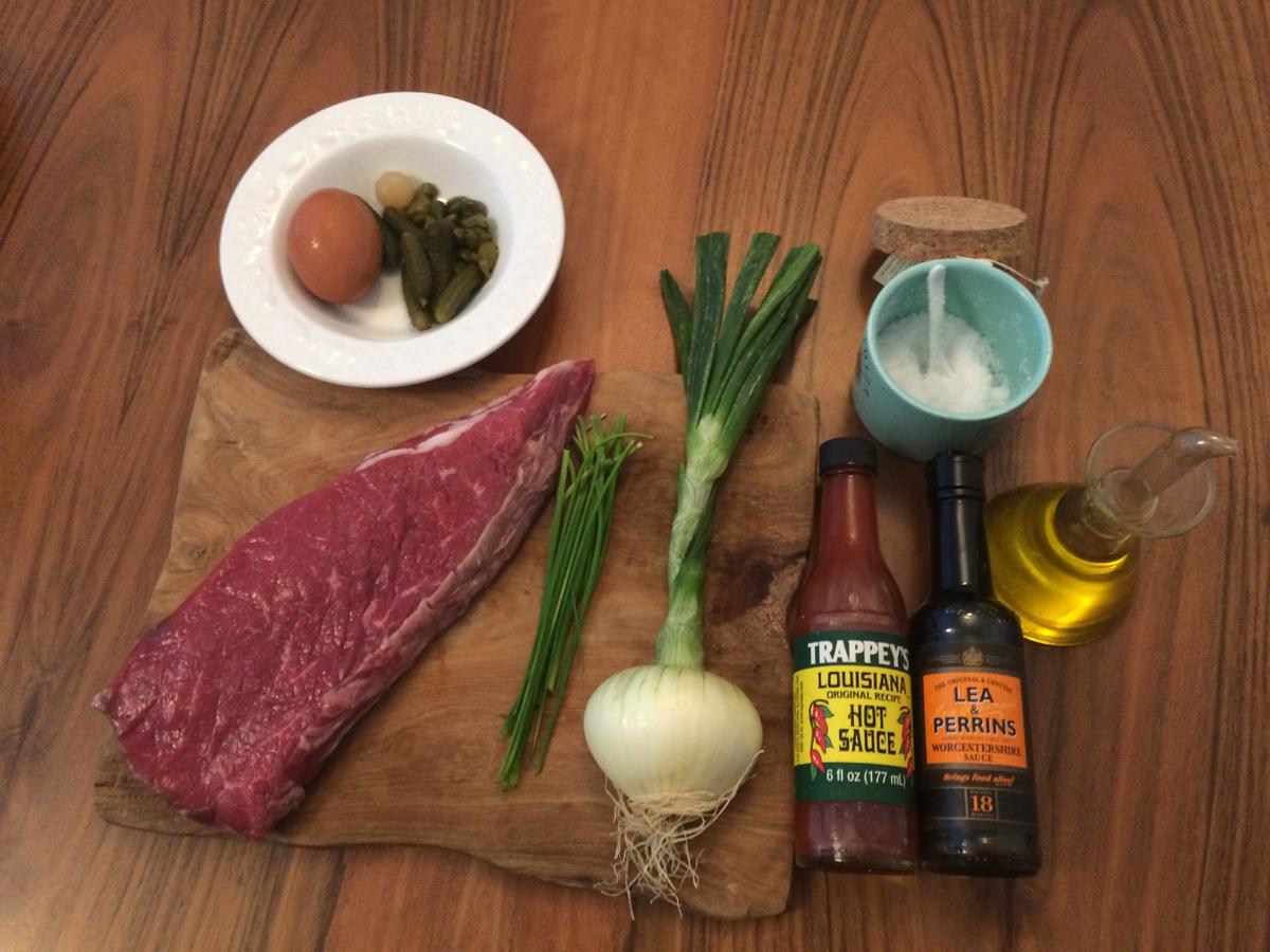 Ingredientes para el Steak Tartare