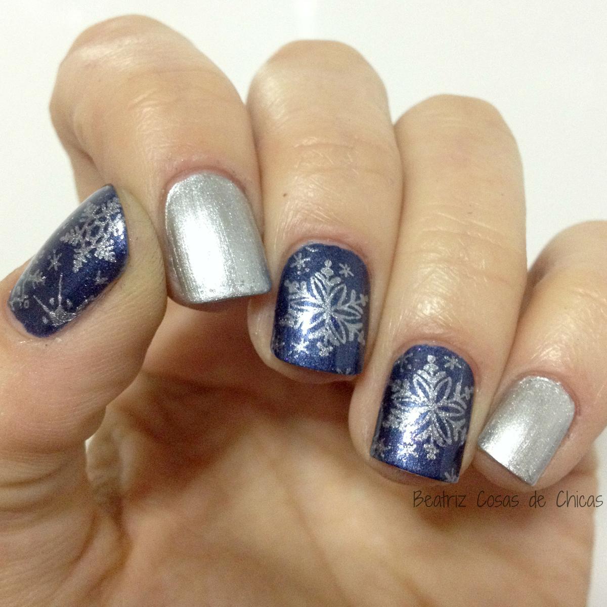 Manicura con Copos de Nieve Cici&Sisi.2