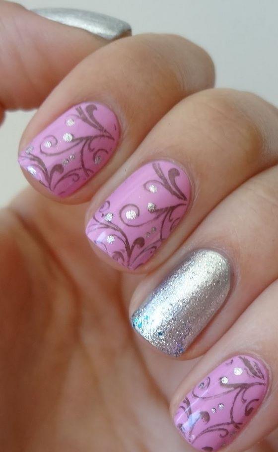 uñas sencillas y bonitas estampadas