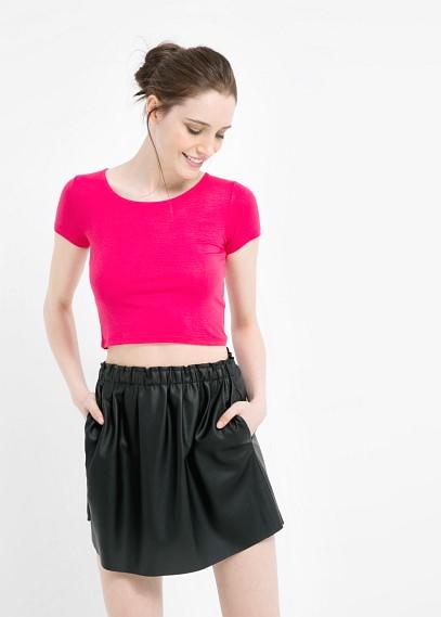 Top corto manga corta rosa