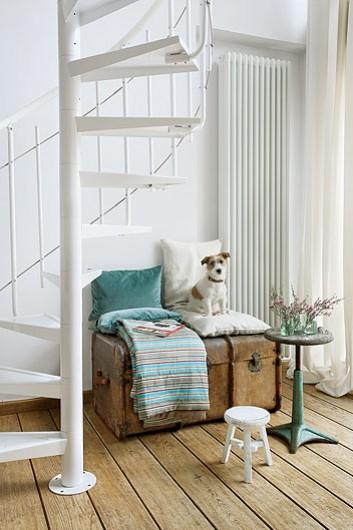 Escaleras de caracol en el loft