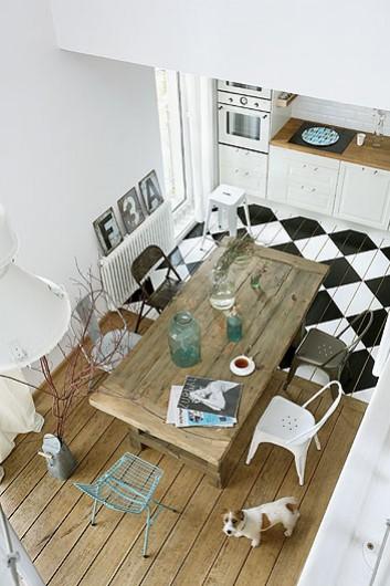 Estilos nórdico y rústico en el comedor