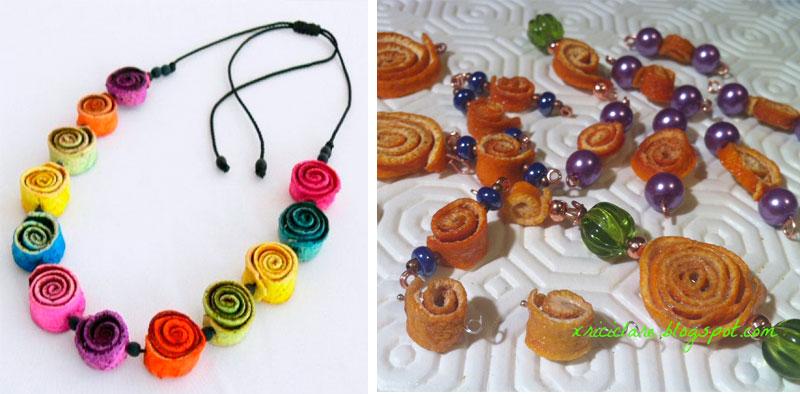 reciclar pieles de naranja para hacer joyas