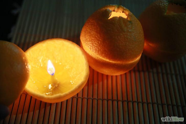 reciclar pieles de naranja para hacer velas