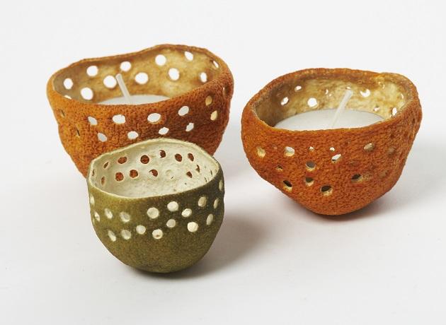 reciclar pieles de naranja para hacer velas