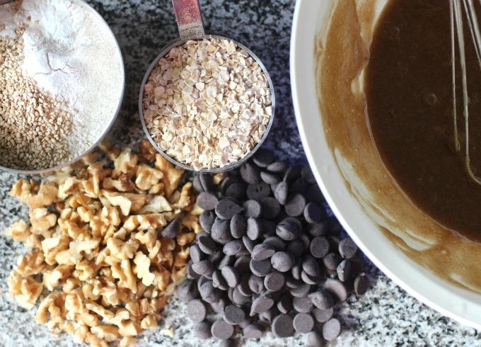 Cookies de avena, chocolate, sésamo y nueces - sin gluten