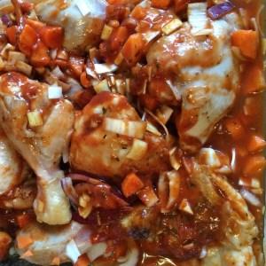 pollo guisado al horno