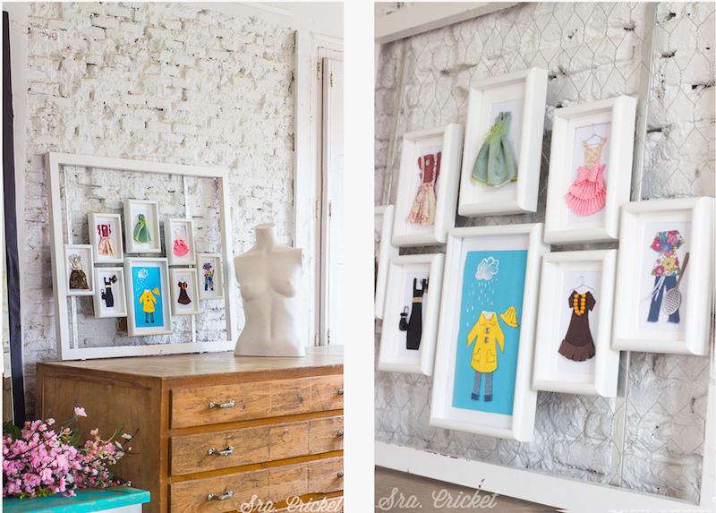 vestidos miniatura enmarcados