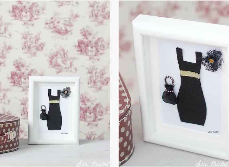 cuadro vestido miniatura negro