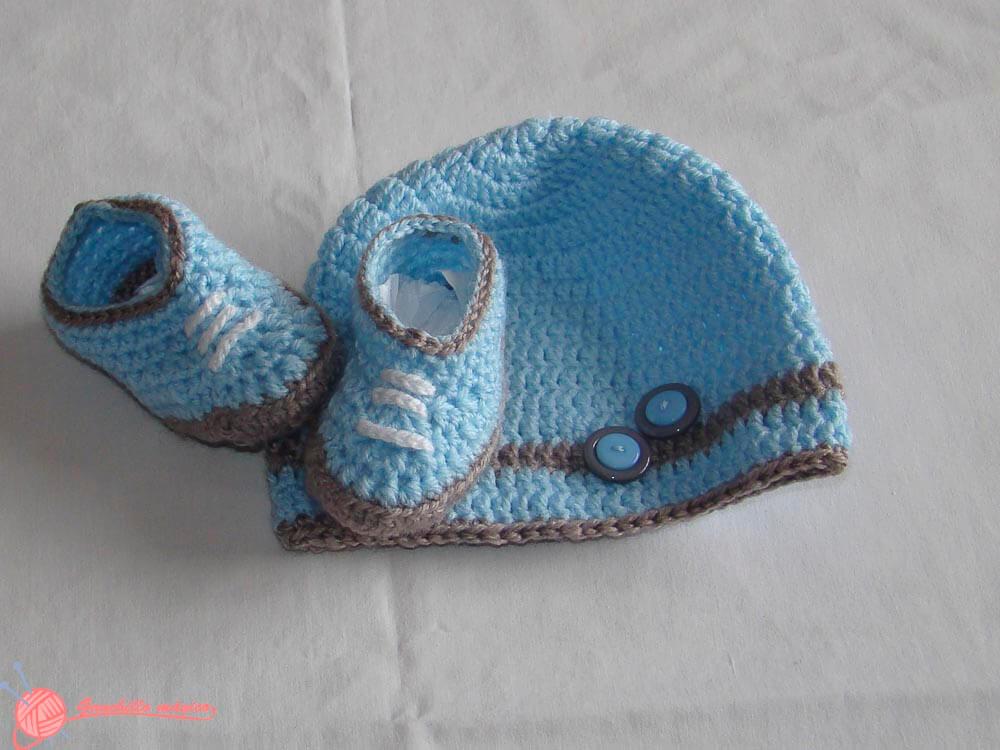 Baby box o Canastilla de bebe ganchillo (1) patucos y gorro