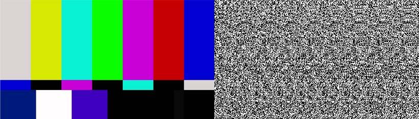 Barras de colores de los televisores y ruido blanco