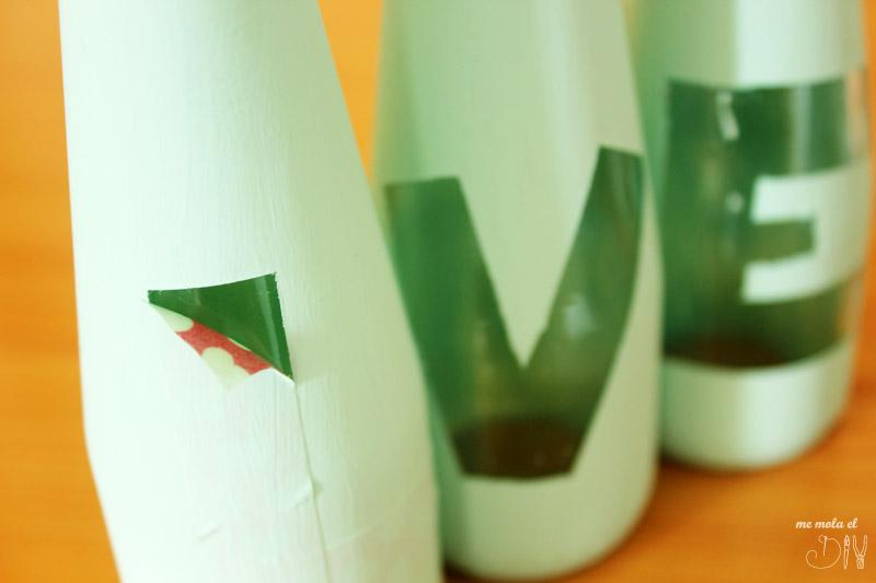 botella diy con chalkpaint san valentin