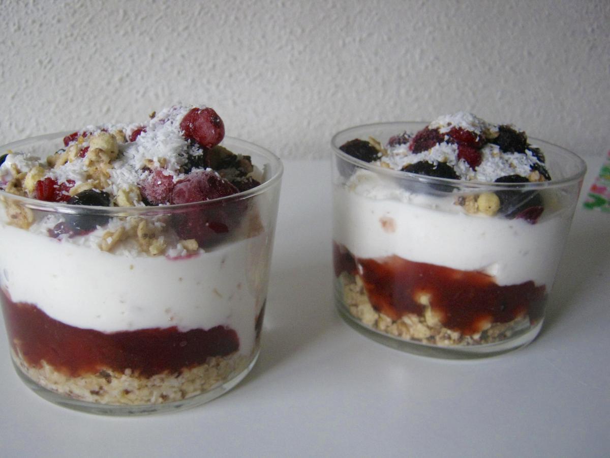 postre yogurt frutas