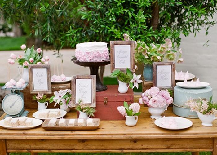 Decoración mesa dulce rústica