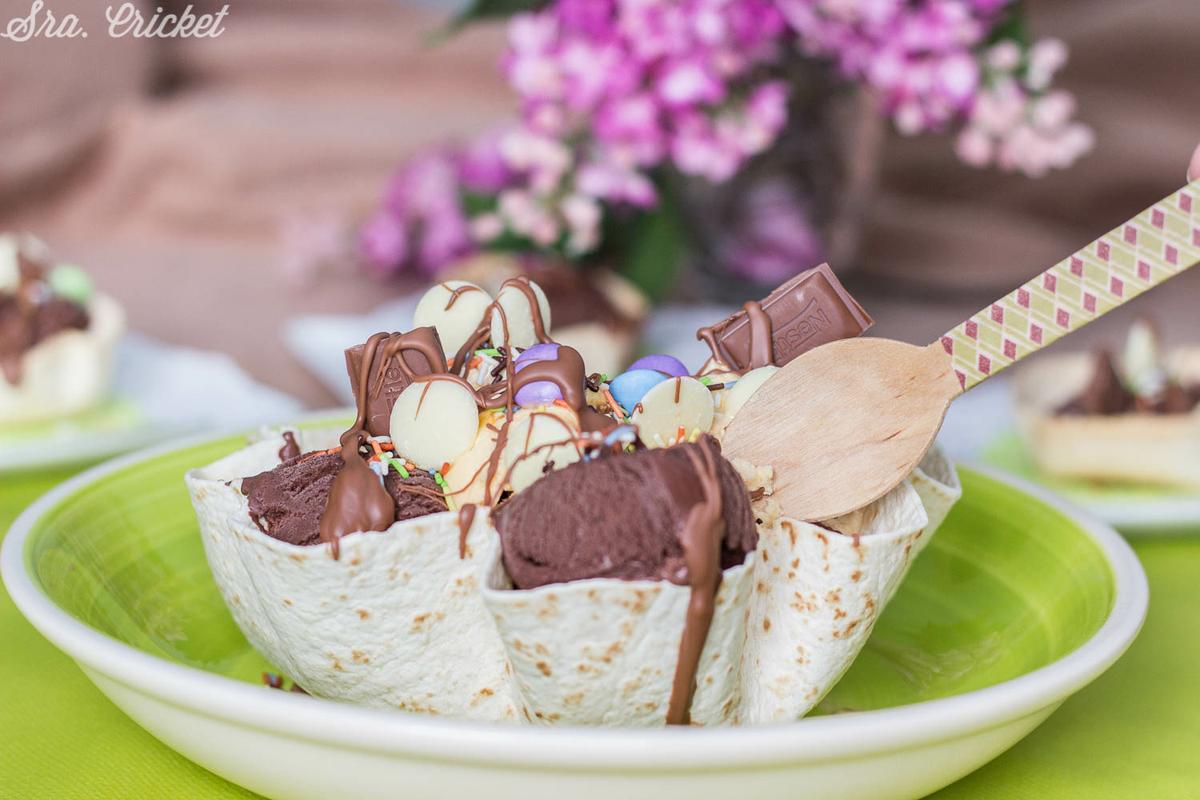 como hacer tulipa de helado