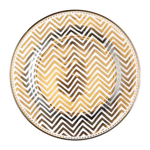 Plato De Cerámica Chevron Plata Green Gate