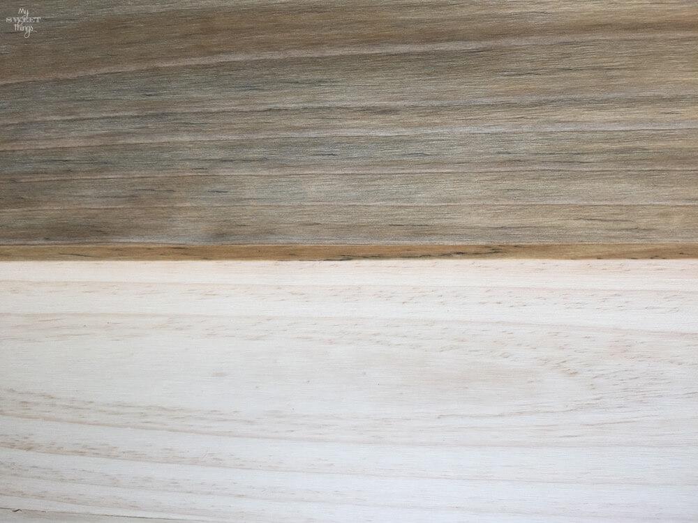 If you wonder how to weather wood yourself the easy way you cant miss this post. Take some paint, a container and a rag and enjoy the process.