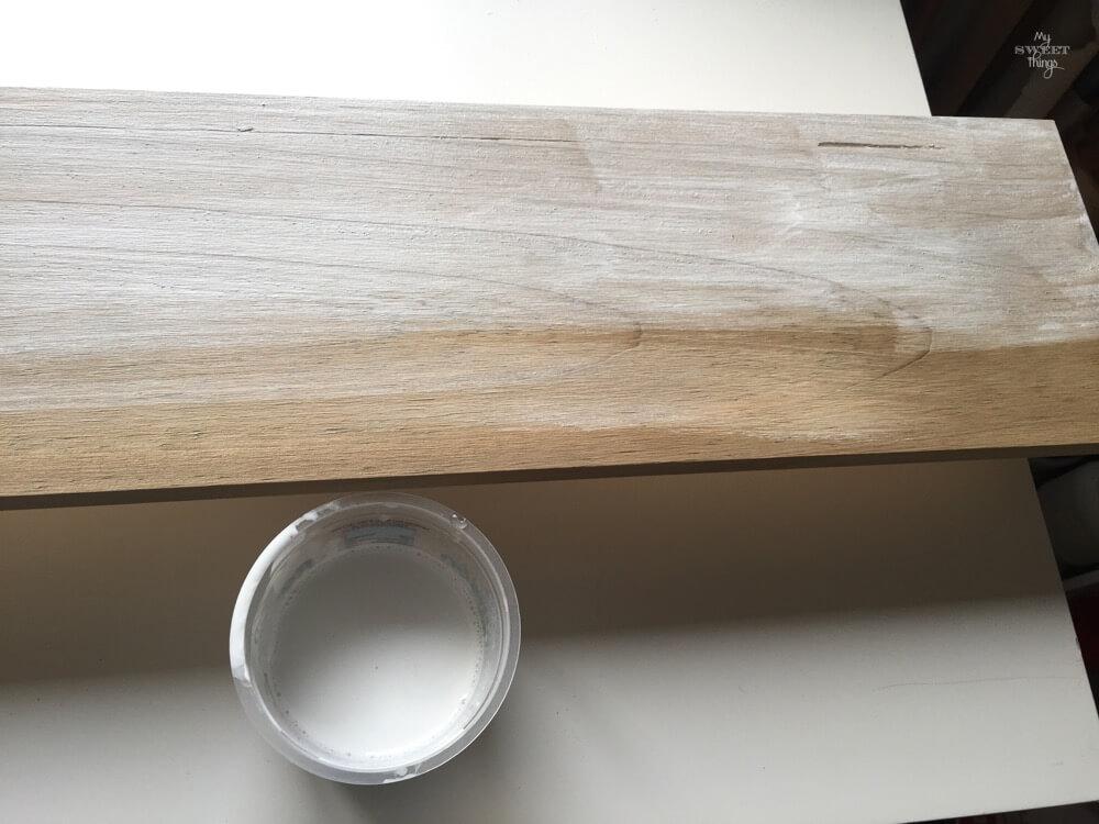 If you wonder how to weather wood yourself the easy way you cant miss this post. Take some paint, a container and a rag and enjoy the process.