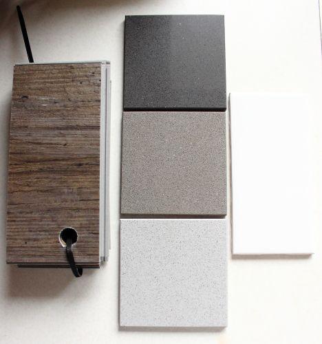 Moodboard de acabados encimera y muebles para cocina