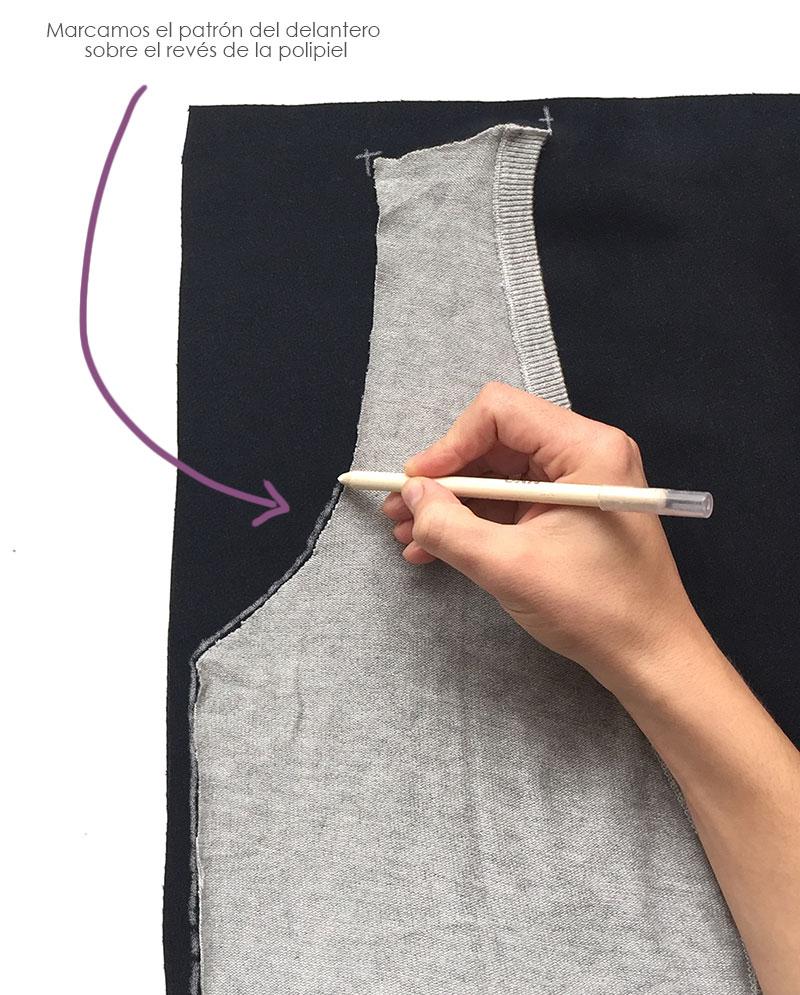 Chaqueta de punto y polipiel de un cardigan básico -DIY-