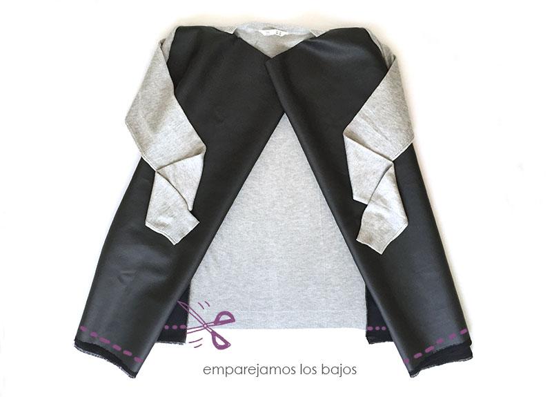 Chaqueta de punto y polipiel de un cardigan básico -DIY-