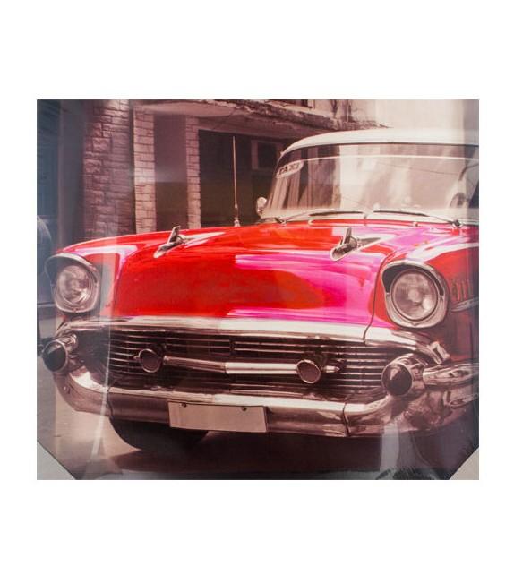 CUADRO DE TELA VINTAGE CHEVROLET ROJO