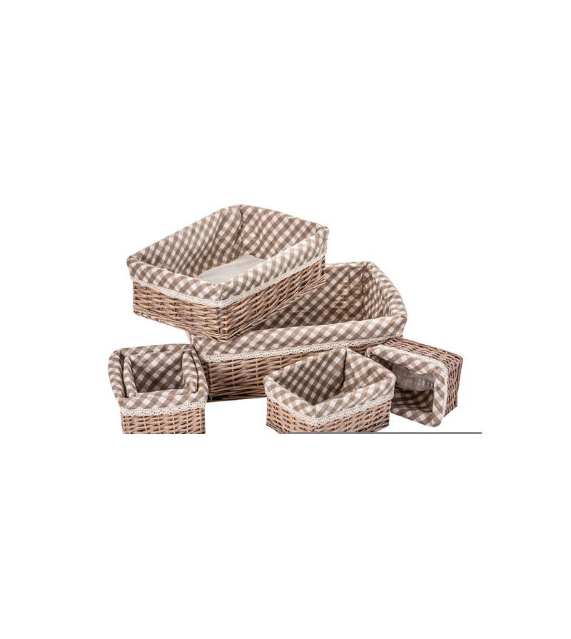 JUEGO DE 6 CANASTAS DE MIMBRE NATURAL