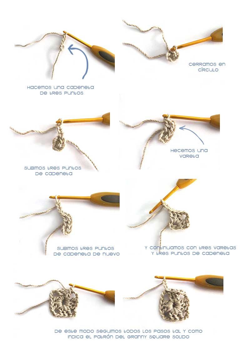 cuadradito cojin crochet