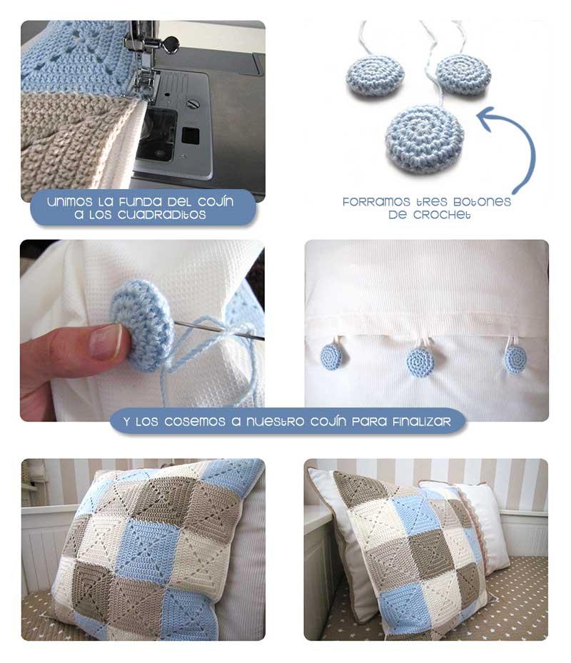 botones cojin crochet