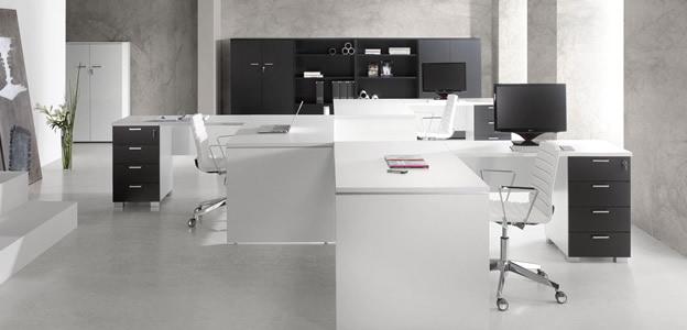 Conjunto muebles despacho de Despacho a despacho con acabado melamina Luxe