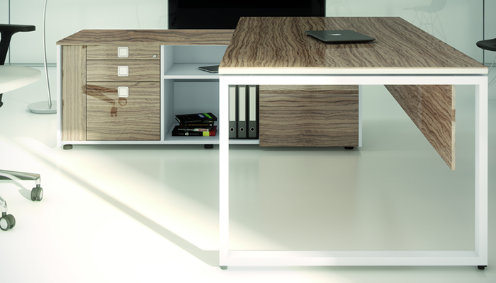 Conjunto muebles despacho de Despacho a despacho con acabado melamina madera
