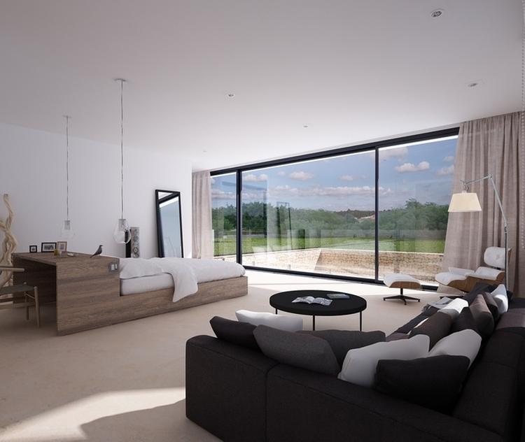 Due Architecture and Design - Dormitorio con lamparas colgantes