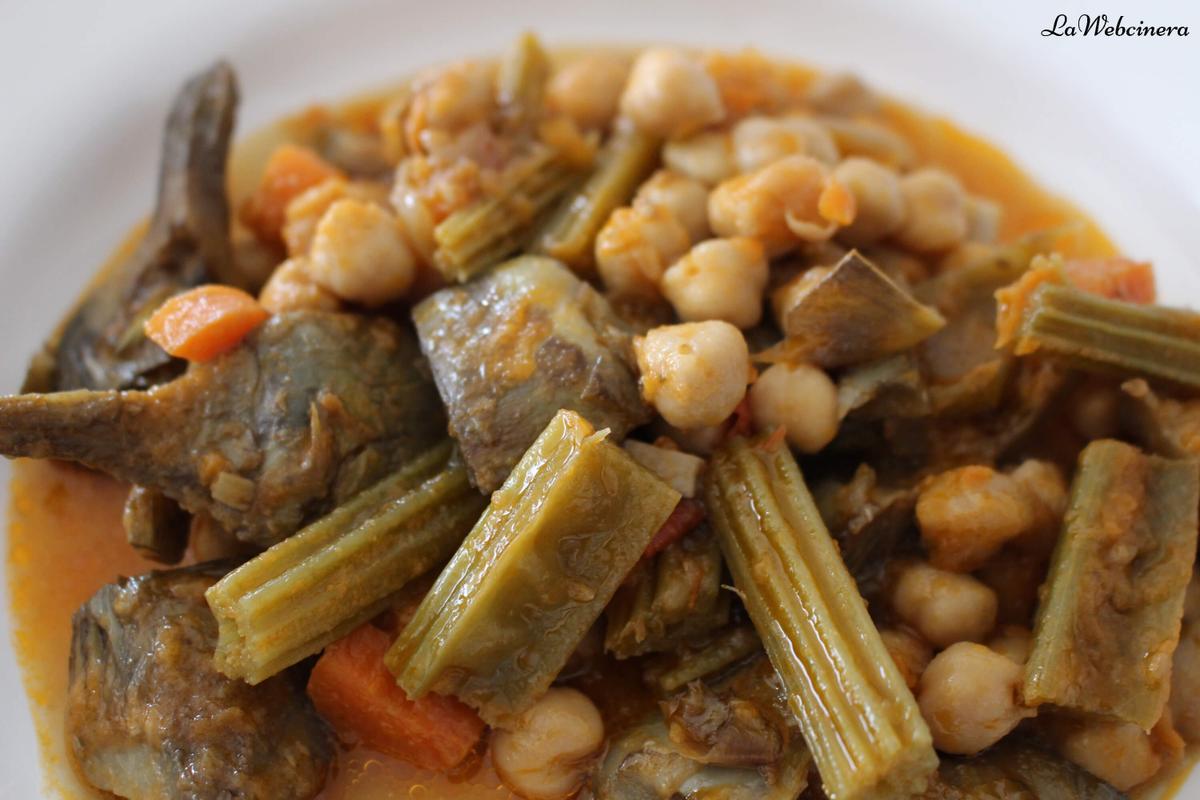 garbanzos con alcachofas