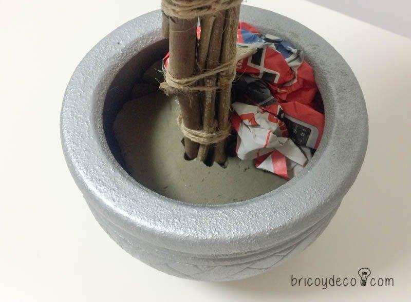 como hacer un topiario de tela