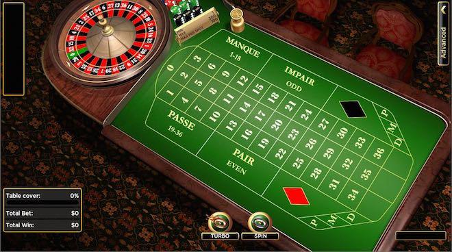 mesa de juego de una ruleta francesa online