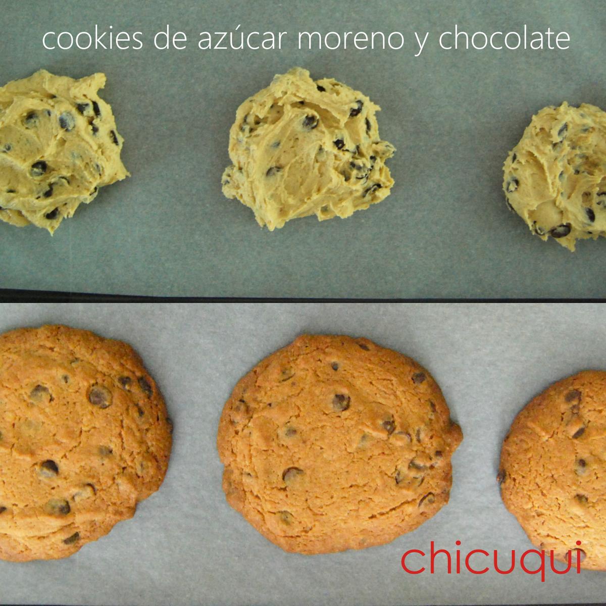 Receta de cookies de azúcar moreno y chocolate chicuqui.com