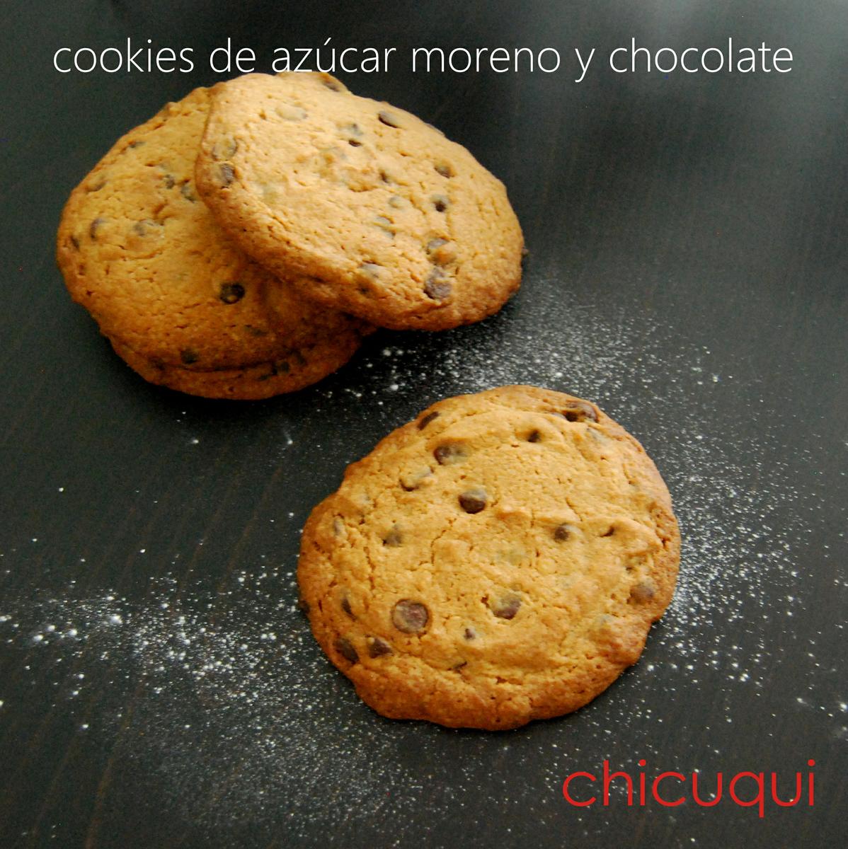 Receta de cookies de azúcar moreno y chocolate chicuqui.com