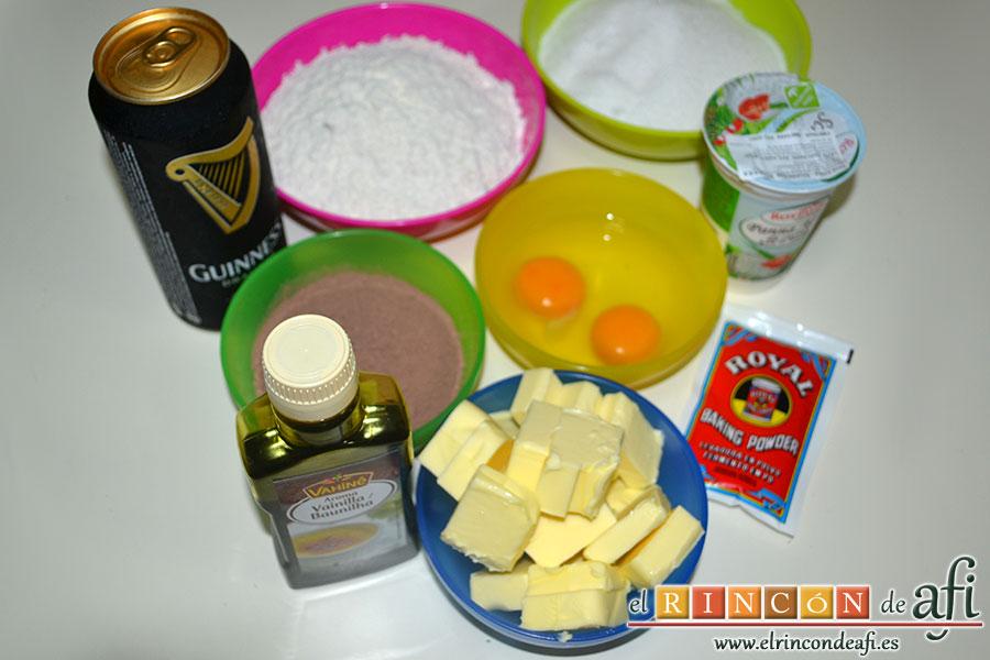 Tarta Guinness, preparar los ingredientes
